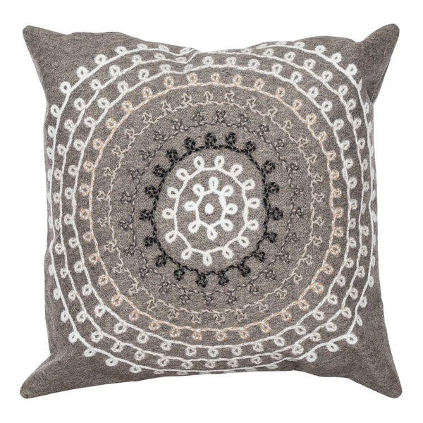 Trans Ocean Liora Manne Visions Iii Indoor/Outdoor Handmade Pillow - Transitional Medallion Artistry In Blue Grey Polyester 7sc2s410547
