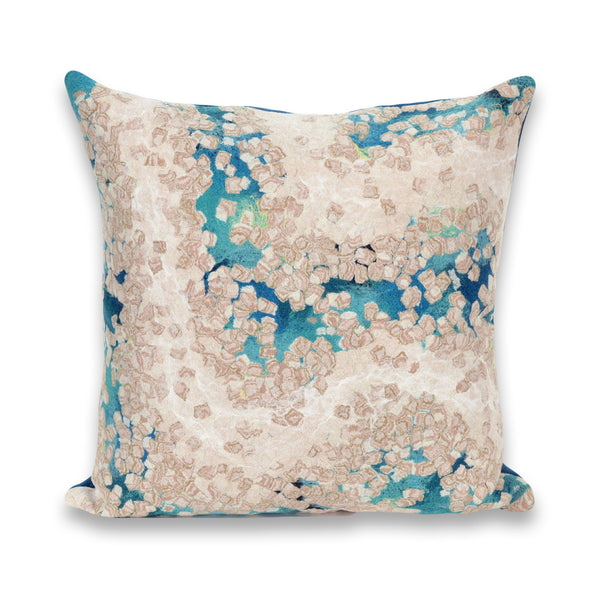 Trans Ocean Liora Manne Visions Iii Elements Indoor/Outdoor Handmade Pillow - Contemporary Blue Accent Piece Blue Polyester 7sc2s412603