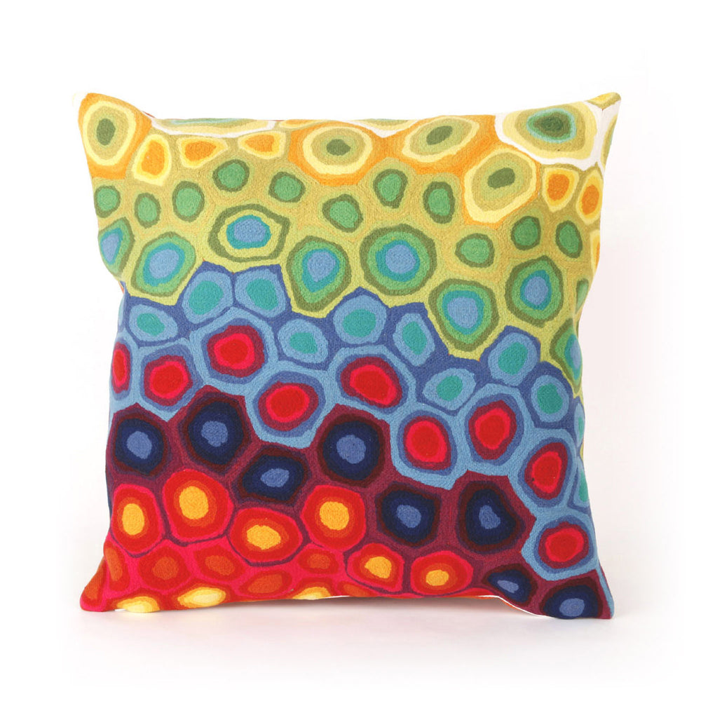Trans Ocean Liora Manne Visions Iii Pop Swirl Indoor/Outdoor Handmade Pillow - Vibrant Contemporary Décor Piece Red Polyester 7sc2s412744