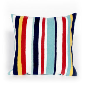 Trans Ocean Liora Manne Visions Iii Riviera Stripe Indoor/Outdoor Pillow - Handcrafted Nautical Home Accent Multi Polyester 7sc2s418744