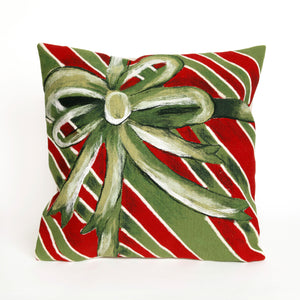Trans Ocean Liora Manne Visions Iii Indoor/Outdoor Pillow - Holiday Gift Box Design, 20" X 20", Cheerful Green! Green Polyester 7sc2s420206