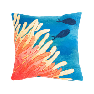 Trans Ocean Liora Manne Visions Iii Coastal Indoor/Outdoor Pillow - Stunning Reef & Fish Design For Any Space Orange Polyester 7sc2s421117