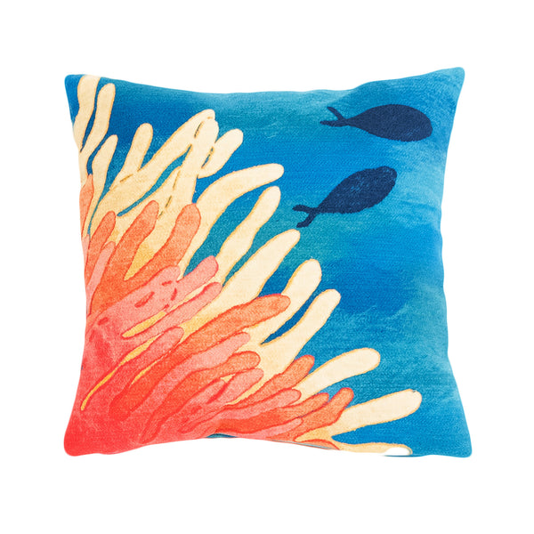 Trans Ocean Liora Manne Visions Iii Coastal Indoor/Outdoor Pillow - Stunning Reef & Fish Design For Any Space Orange Polyester 7sc2s421117