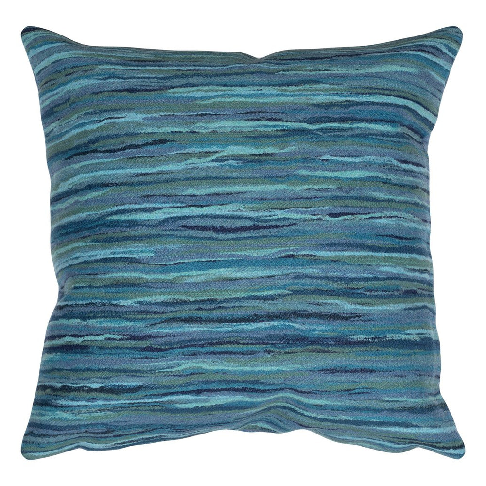 Trans Ocean Liora Manne Visions Iii Handmade Indoor/Outdoor Pillow - Contemporary Blue Stripe Decor Accent Blue Polyester 7sc2s500103