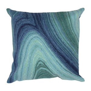 Trans Ocean Liora Manne Visions Iii Artistic Indoor/Outdoor Pillow With Dramatic Wave Design For Any Space Blue Polyester 7sc2s501123