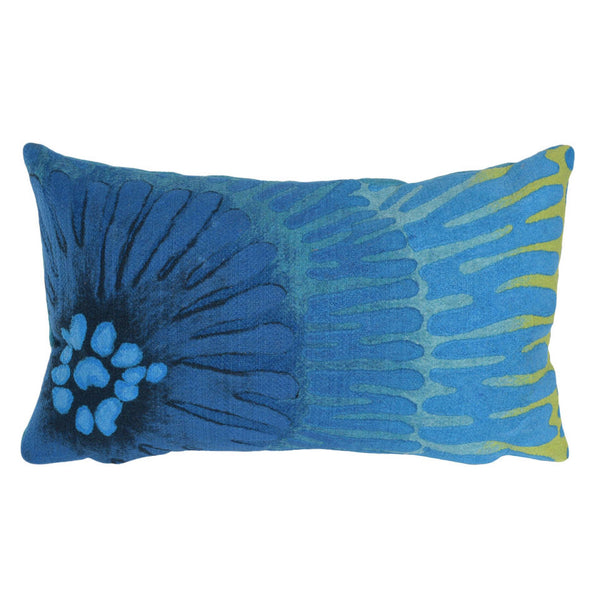 Trans Ocean Liora Manne Visions Iv Cirque Indoor/Outdoor Pillow - Vibrant Botanical Art For Stylish Spaces Blue Polyester 7sd1s430204