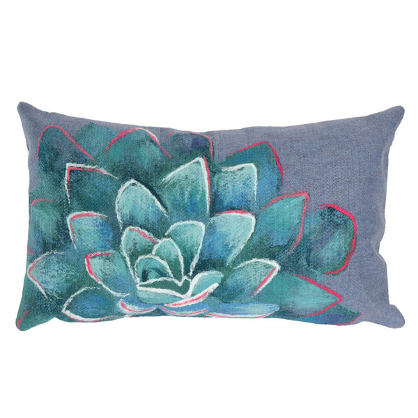 Trans Ocean Liora Manne Visions Iv Indoor/Outdoor Handmade Pillow - Stunning Botanicals For Modern Spaces Blue Polyester 7sd1s431603