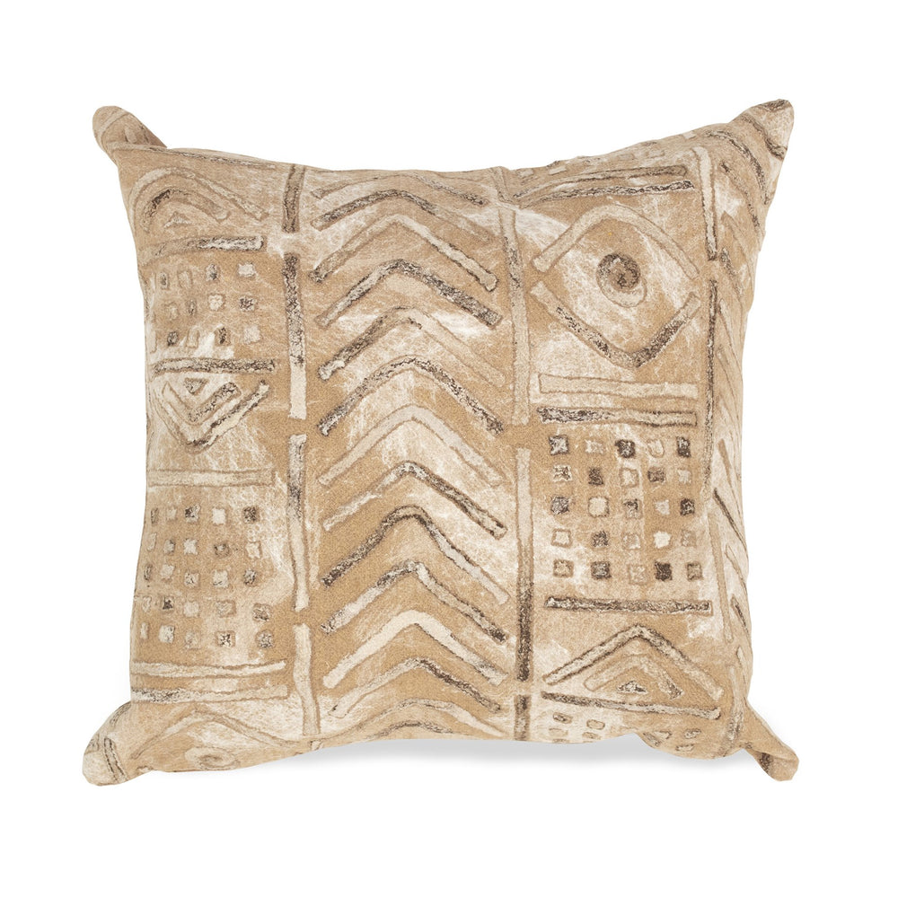 Trans Ocean Liora Manne Visions Iv Handmade Indoor/Outdoor Pillow - Earthy Graphic Global Accent Decor Beige Polyester 7sd2s421922