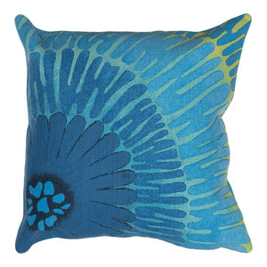 Trans Ocean Liora Manne Visions Iv Cirque Indoor/Outdoor Pillow - Vibrant Botanical Art For Stylish Spaces Blue Polyester 7sd2s430204