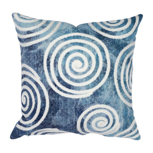 Trans Ocean Liora Manne Visions Iv Curl Indoor/Outdoor Handmade Pillow - Durable, Artistic Accent For Any Space Blue Polyester 7sd2s505503