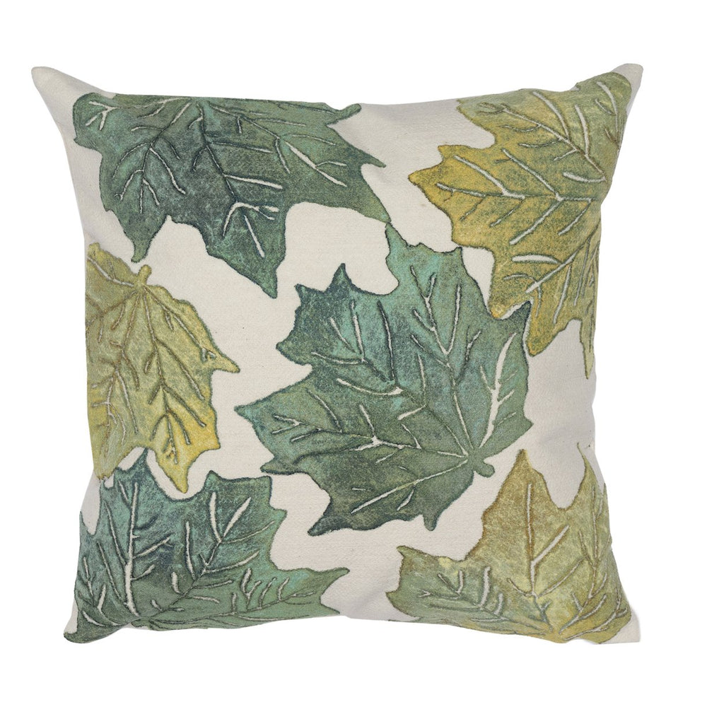 Trans Ocean Liora Manne Visions Iv Leaf Toss Indoor/Outdoor Pillow - Durable, Colorful Botanical Accent Decor Green Polyester 7sd2s505716