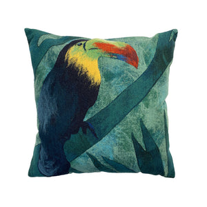 Trans Ocean Liora Manne Jungle Bird 20" X 20" Indoor/Outdoor Pillow - Vibrant Green Parrot Design For Any Space Green Polyester 7sd2s505806
