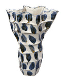 Seurat Handcrafted Tall Ceramic Vase with Unique Blue Reactive Glaze for Modern Decor Elegance