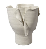 Torn Matte White Porcelain Vessel - Elegant Petal Design for Modern Décor, Holds Water & More!