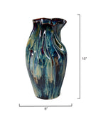 Jamie Young Co. Whirl Ceramic Decorative Vase, Large Blue Ceramic 7whir-lgbl