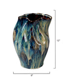 Jamie Young Co. Whirl Ceramic Decorative Vase, Medium Blue Ceramic 7whir-mdbl