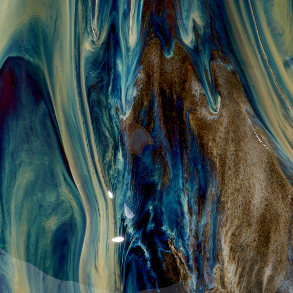 Jamie Young Co. Whirl Ceramic Decorative Vase, Medium Blue Ceramic 7whir-mdbl