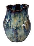 Jamie Young Co. Whirl Ceramic Decorative Vase, Small Blue Ceramic 7whir-smbl