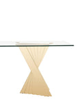 VIG Furniture Modrest Buquet - Glam Glass + Champagne Gold Rectangular Dining Table VGZA-T124-GLD