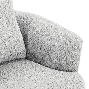 English Elm 360° Swivel Boucle Barrel Chair with Pocket Springs for Modern Living Rooms N719P288552R