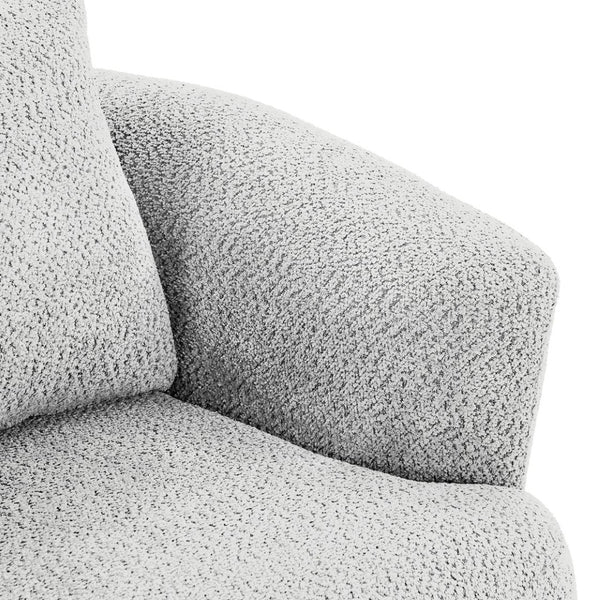 English Elm 360° Swivel Boucle Barrel Chair with Pocket Springs for Modern Living Rooms N719P288552R