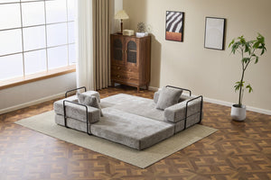 English Elm Floor Couch - Convertible Chenille Sofa Bed With Pillow Support For Ultimate Comfort In Any Space W3723P344872
