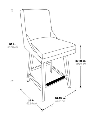 OSP Home Furnishings Allingham 26" Swivel Stool Pewter / Grey