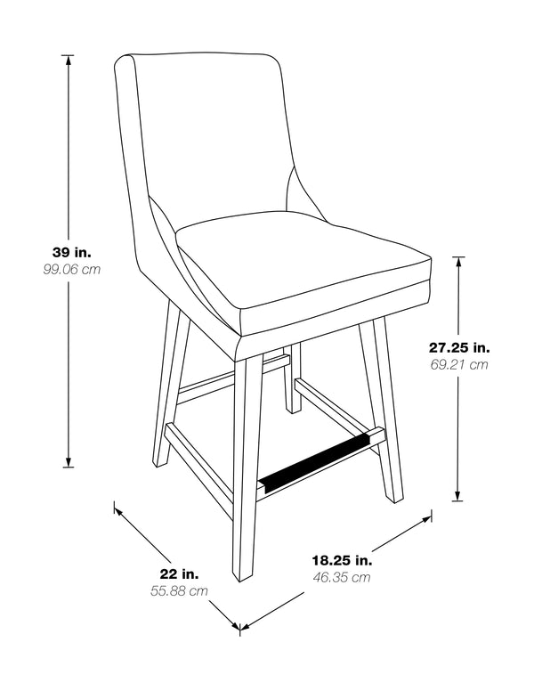 OSP Home Furnishings Allingham 26" Swivel Stool Pewter / Grey