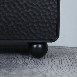 English Elm 59'' Sculptural Sideboard with Honeycomb Doors Sphere Legs and Generous Storage Space W2263P426699