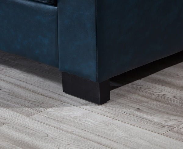 English Elm 93.7" Modern Living Room Sofa with Cup Holder & Hidden Storage, Upholstered Polyester, Durable Frame Navy Blue W1097S00202