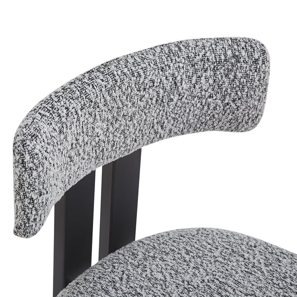 English Elm Christopher Knight Home® - Upholstered Dining Chairs with Metal Legs Set of 2 — Ergonomic Foam Seats, Rust-Resistant Durable Design Black White N768P211168B