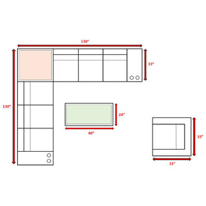 English Elm 11-Piece Outdoor Sectional Set with Cushions, U-Shaped 7-Seater, Rustproof Aluminum, No Assembly B120S00204