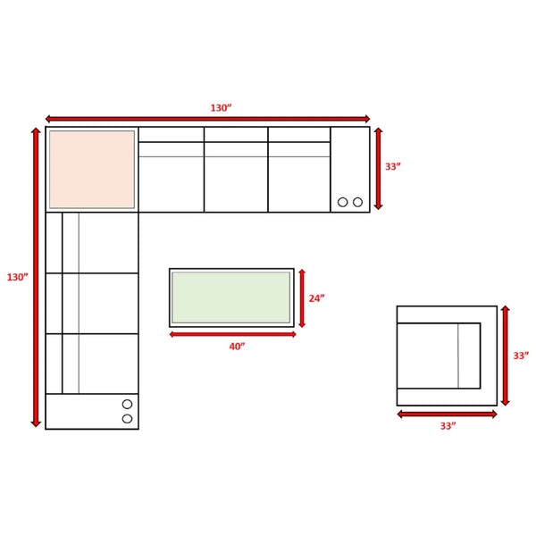 English Elm 11-Piece Outdoor Sectional Set with Cushions, U-Shaped 7-Seater, Rustproof Aluminum, No Assembly B120S00204