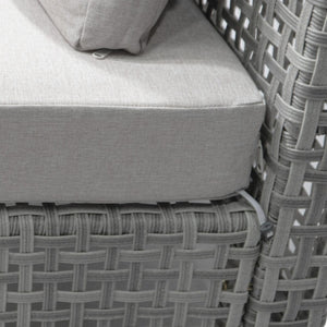 English Elm K&k 7 Piece Outdoor Modular Sectional Wicker Sofa Set with Tempered Glass Coffee Table Grey N707S000011G