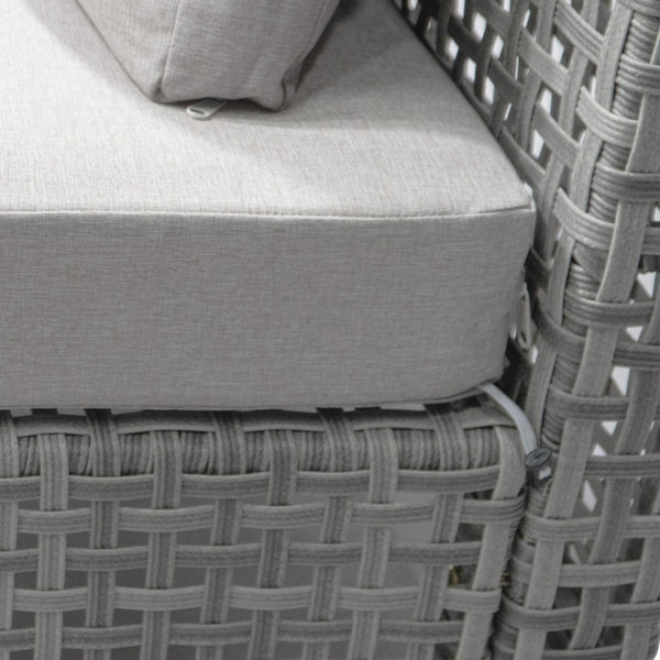 English Elm K&k 7 Piece Outdoor Modular Sectional Wicker Sofa Set with Tempered Glass Coffee Table Grey N707S000011G