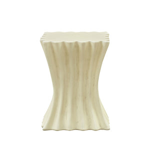 English Elm 15.16 Inch Fiberglass Side Table Distressed Vintage Accent for Living Room or Apartment W876P408752