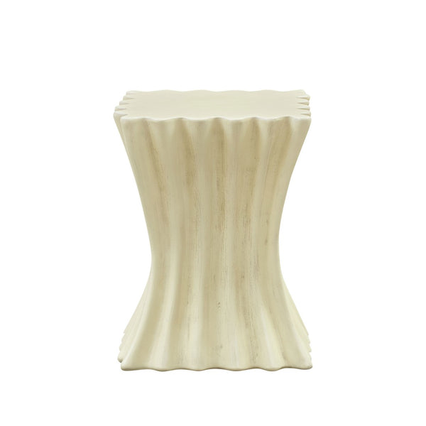 English Elm 15.16 Inch Fiberglass Side Table Distressed Vintage Accent for Living Room or Apartment W876P408752