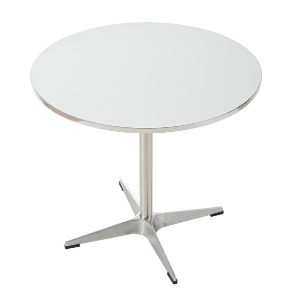 English Elm Modern Circular Dining Table | Minimalist 31.4" Round Accent Table for Kitchen, Living & Home Office, Stainless Steel Base, 170 lb Capacity W2565P248234
