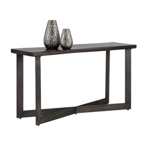 Sunpan MARLEY Console Table - Rustic Acacia Top with Industrial Steel Base for Entryways & Living Spaces 102271