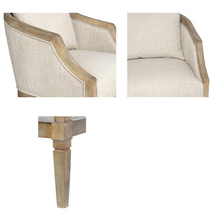 English Elm Accent Chair Reclaimed Wood Frame Jacquard Upholstery Foam Seat 27"W Mid-Century Accent Comfort B035P148422