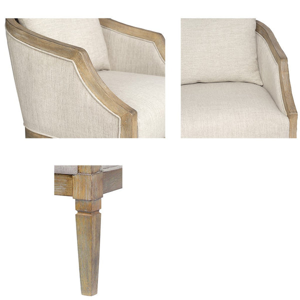 English Elm Accent Chair Reclaimed Wood Frame Jacquard Upholstery Foam Seat 27"W Mid-Century Accent Comfort B035P148422