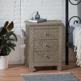 Christopher Knight Home® - Noble House - Deschutes Handcrafted Boho 3 Drawer Nightstand