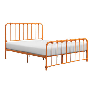 English Elm Metal Bed Bethany Queen Platform with Curved Headboard and Timeless Accent Joints for Stylish Rooms Orange 67.75 L x 38.25 W x 4.5 H B011P265602