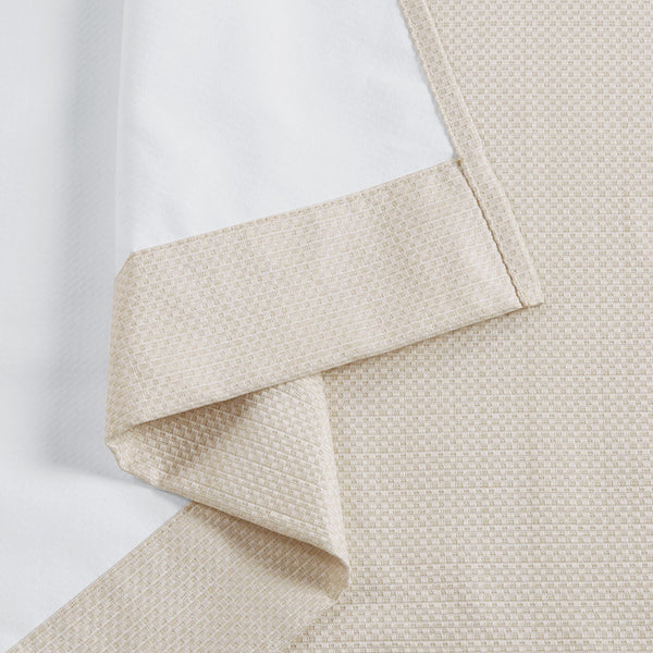JLA Home Madison Park - Basketweave Room-Darkening Curtain Panel Pair with Thermal Foam Backing, Grommets, OEKO-TEX Safe Ivory MP40-7922