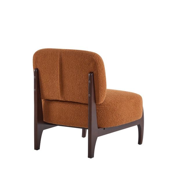 English Elm Christopher Knight Home® - 25.5" Boucle Lounge Chair with Solid Wood Frame, Plush Textured Upholstery and Modern Minimalist Style Orange N767P256376D