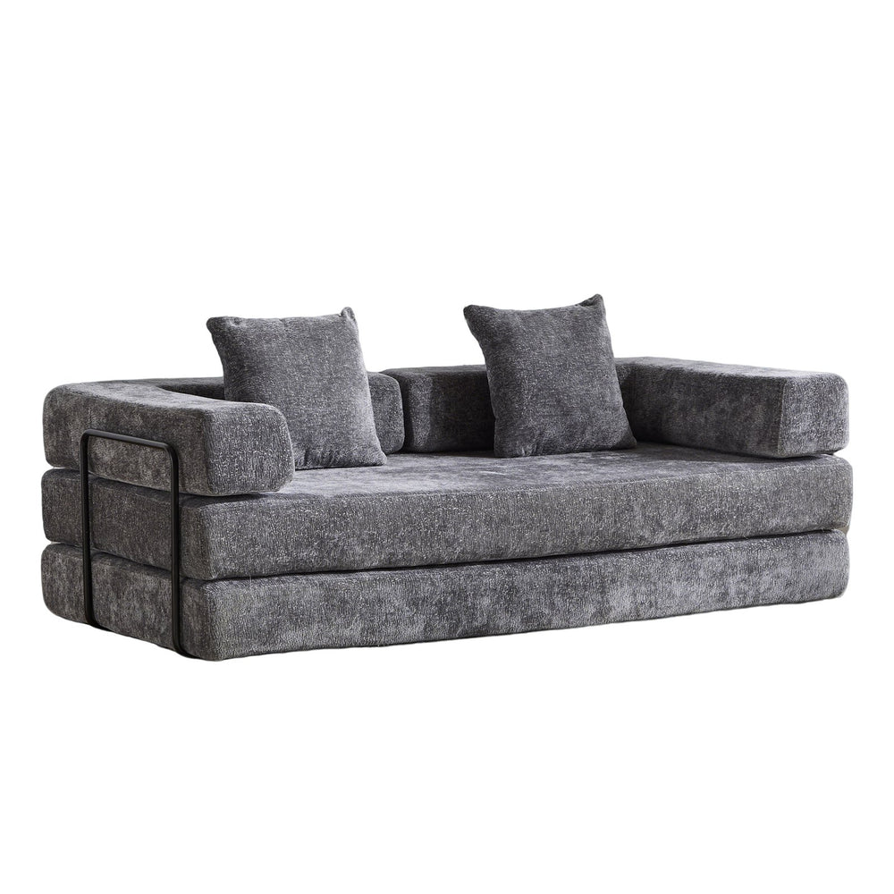English Elm Floor Couch - Convertible Chenille Sofa Bed With Plush Back Support, Ideal For Living Rooms & Dorms W3723P344039