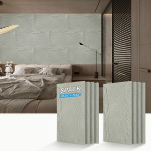 English Elm 3d Faux Stone Pu Wainscoting Panels Lightweight Waterproof Interior Accent Wall Set Light Gray W347P478067