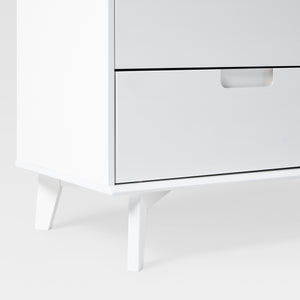 6-Drawer Groove Handle Solid Wood Dresser White BR6DSLDRWH-T Walker Edison