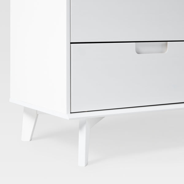 6-Drawer Groove Handle Solid Wood Dresser White BR6DSLDRWH-T Walker Edison