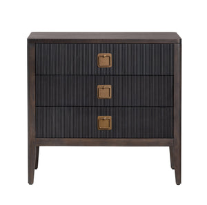 Crestview Collection Transitional 3 Drawer Accent Chest - Elegant Bayur Wood Cabinet With Reeded Fronts & Copper Pulls Brown Solid Wood Cvfdr1048